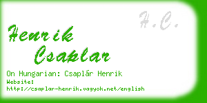 henrik csaplar business card